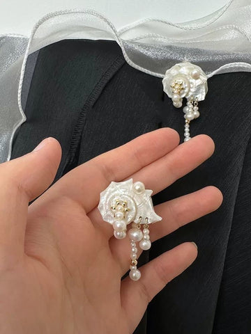 Boucles d'oreilles coquillage élégantes 